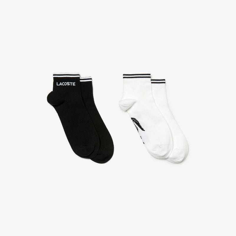 Lacoste (Men's Two-pack of black/white low-cut socks)