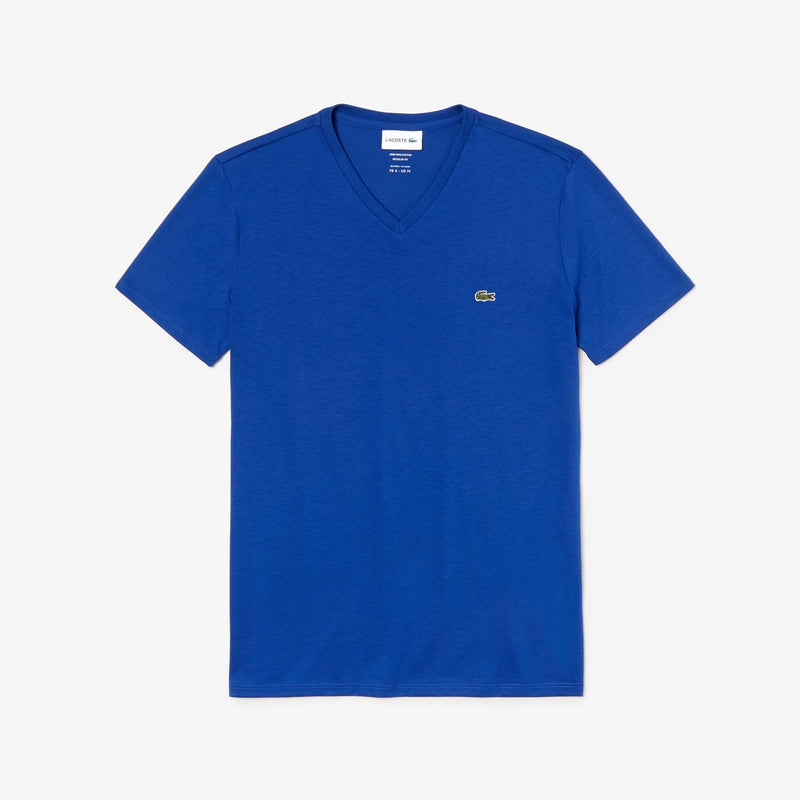 Lacoste Men's V-neck Navy blue Pima Cotton T-shirt