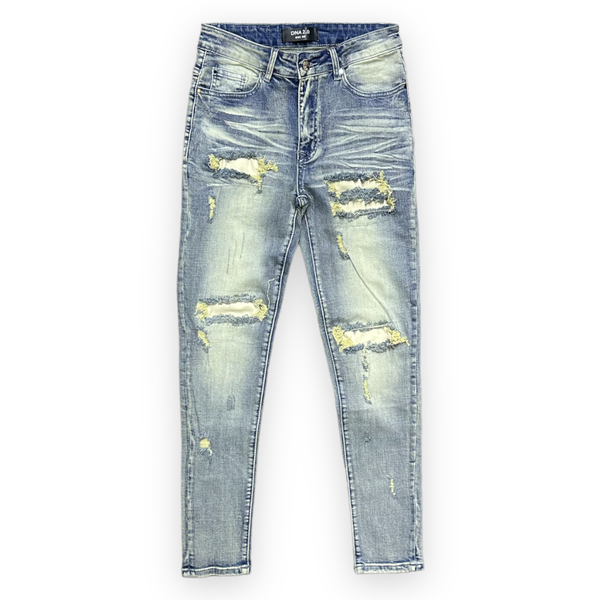 Dna premium (blue/tan handcraft cut jean)