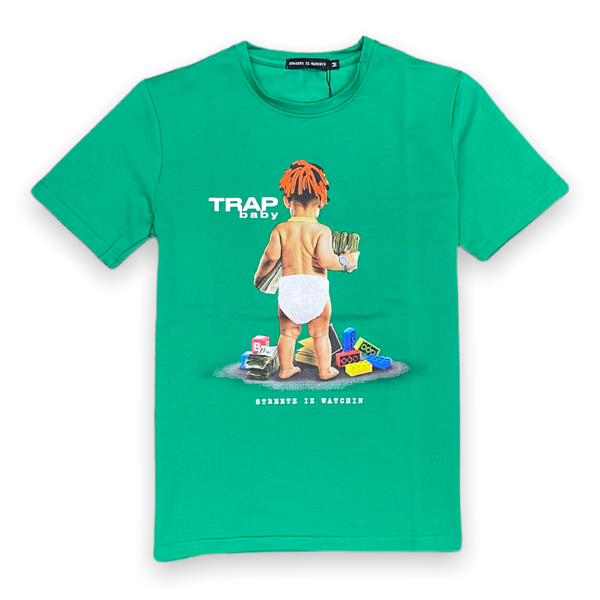 Streetz iz watchin (green  “trap baby  t-shirt)
