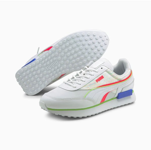 Puma (white/lime green  “future rider double spectra sneakers)