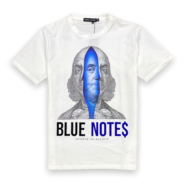Streetz iz watchin (white  “blue notes t-shirt)