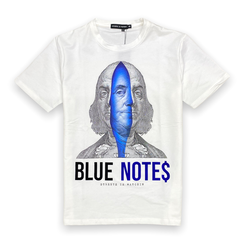 Streetz iz watchin (white  “blue notes t-shirt)