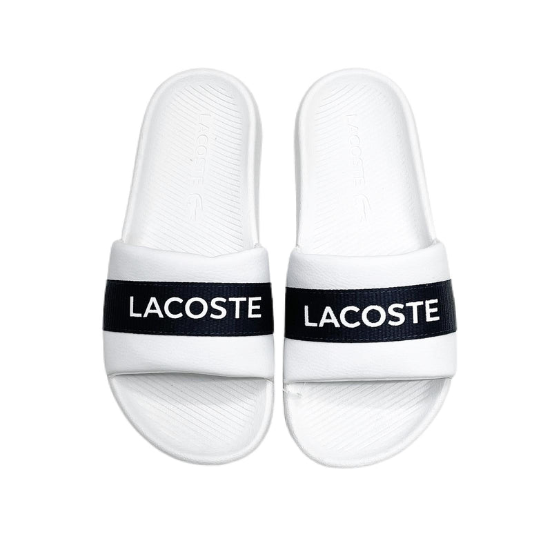 Lacoste (Mens white/navy  “Lacoste slide)