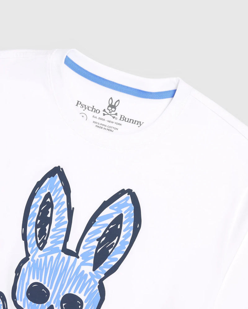 Psycho bunny (men’s white wardell graphic t-shirt)