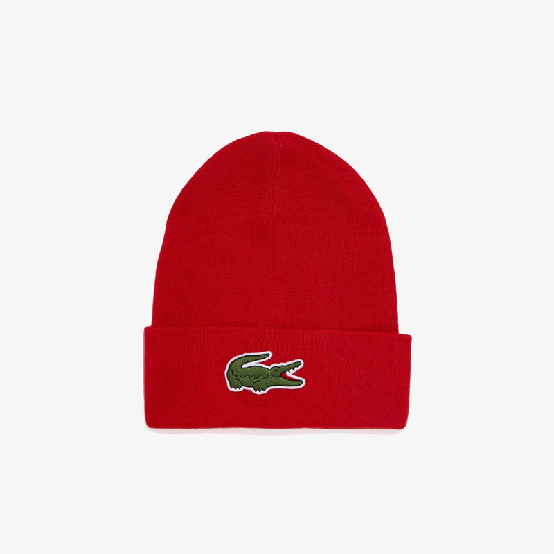Lacoste (Mens red beanie blend knit)