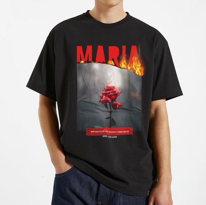 Maria By Fifty (black/red crewneck t-shirt)