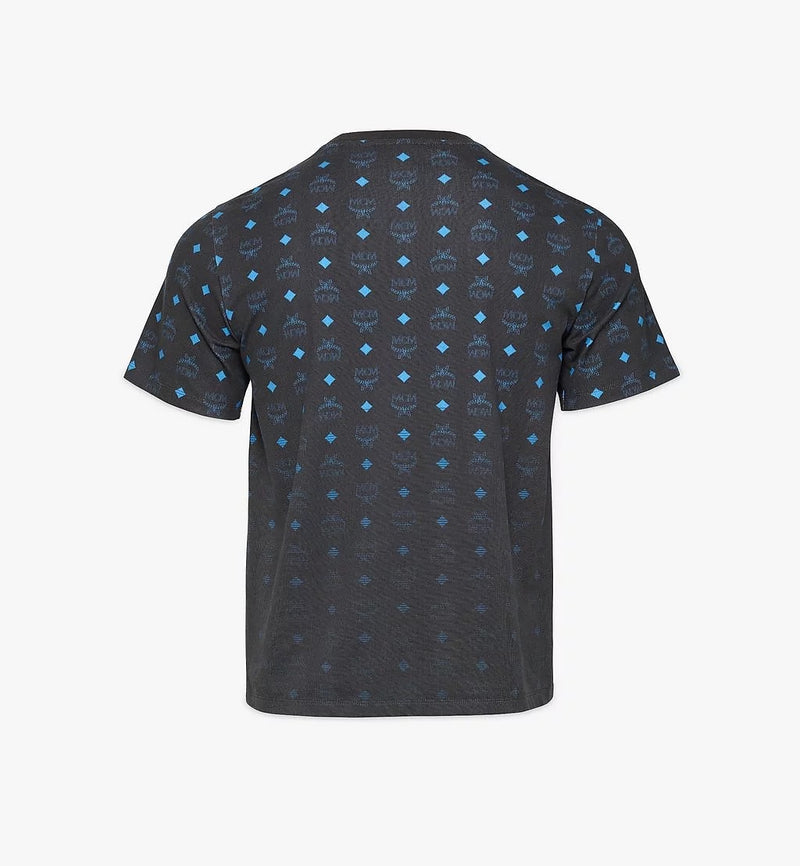 Mcm (black/blue Men’s Gradient Visetos Print T-Shirt)