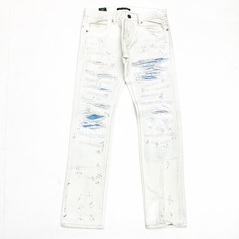 Cult of individuality (white/sky blue cut jean)