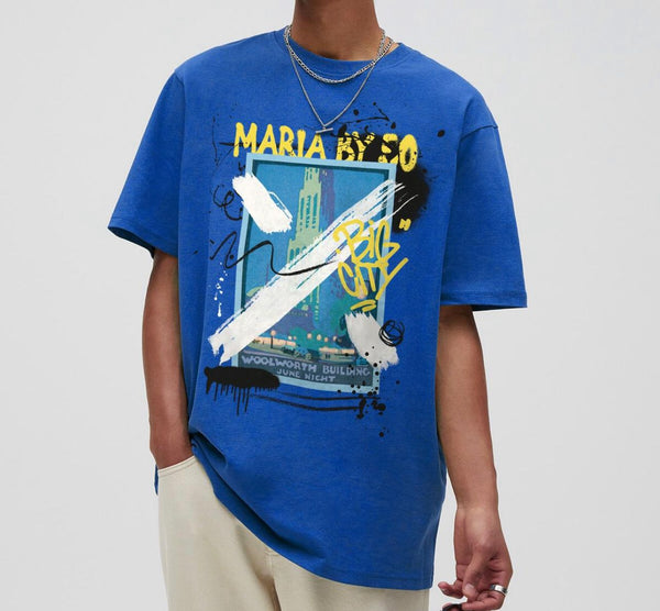 Maria by fifty (royal blue ” big city  t-shirt)