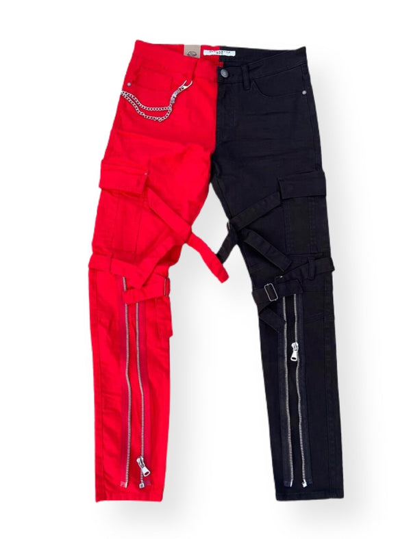 Reelistik nyc (red/black stretch zipper denim jean)