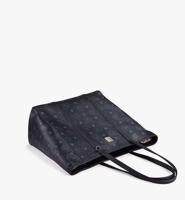 MCM (Black medium zipper Toni Shopper in Visetos bag)