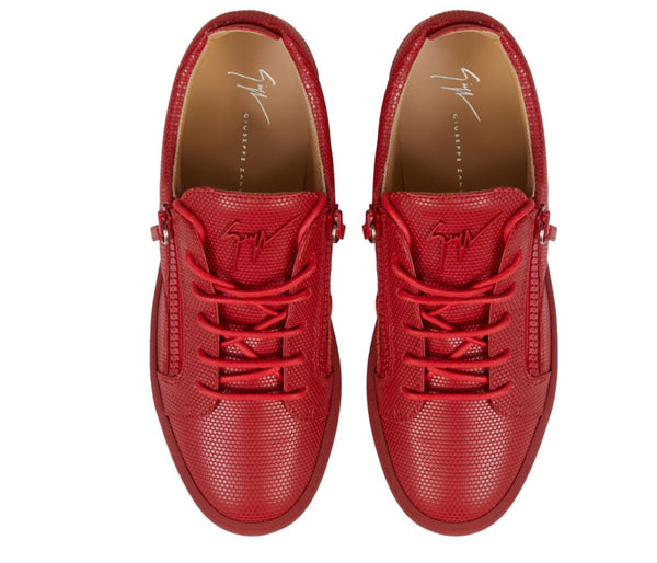 Giuseppe zanotti (red leather low top sneakers)