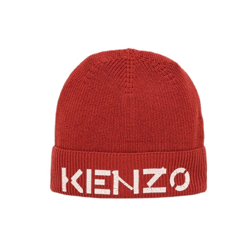Kenzo (red “kenzo logo knit beanie)