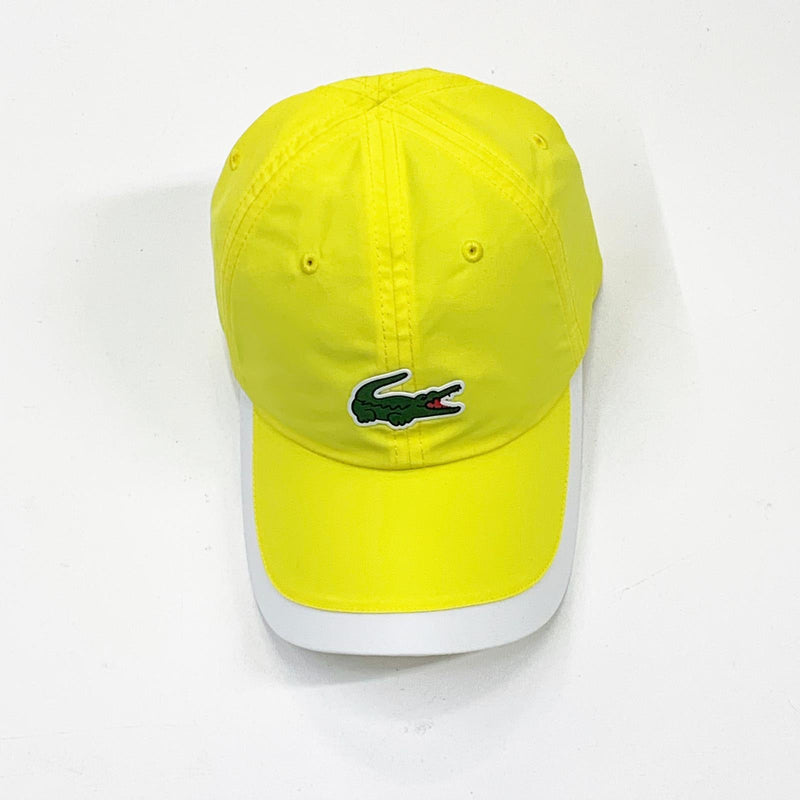 Lacoste men's yellow/white croc gabardine cap