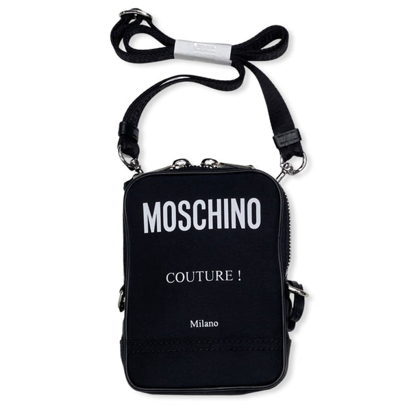 Moschino (black logo shoulder bag)