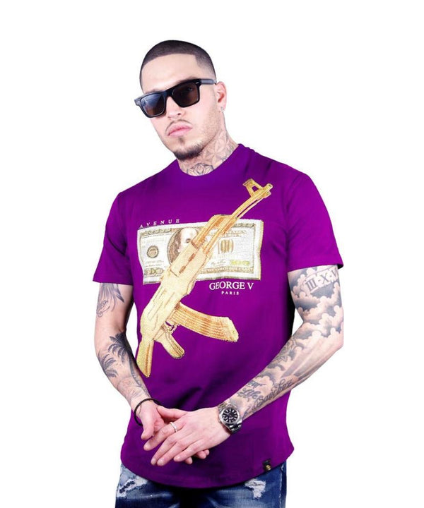 AVENUE GEORGE (Purple/Gold  CREWNECK T-SHIRTS)