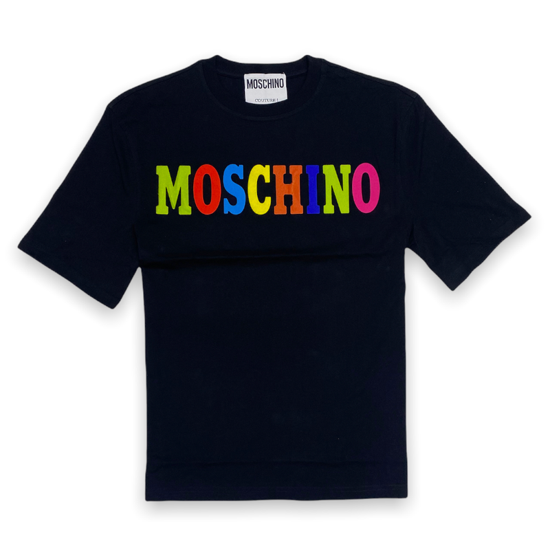 Moschino (black multicolor logo organic jersey t-shirt)
