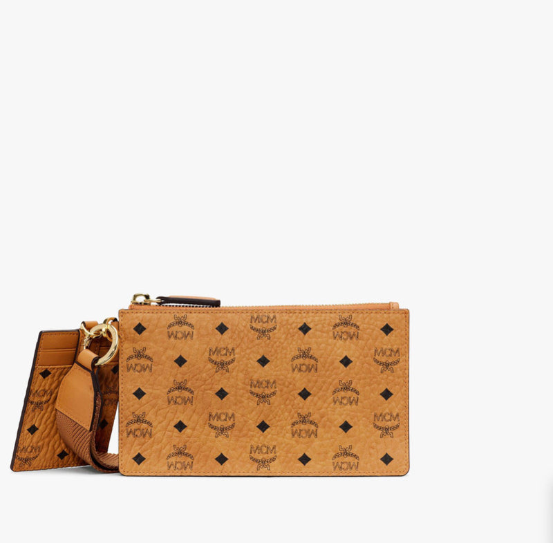 MCM (Brown Multifunction Pouch in Visetos)