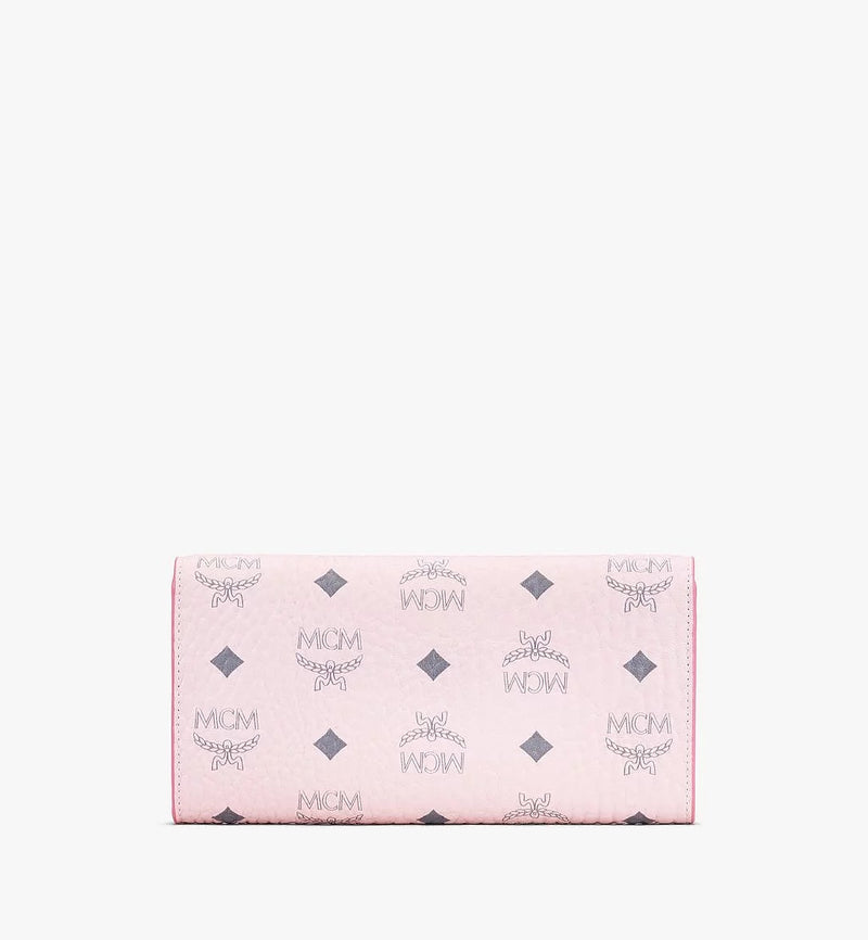 Mcm (pink small Patrick crossbody wallet in visetos)