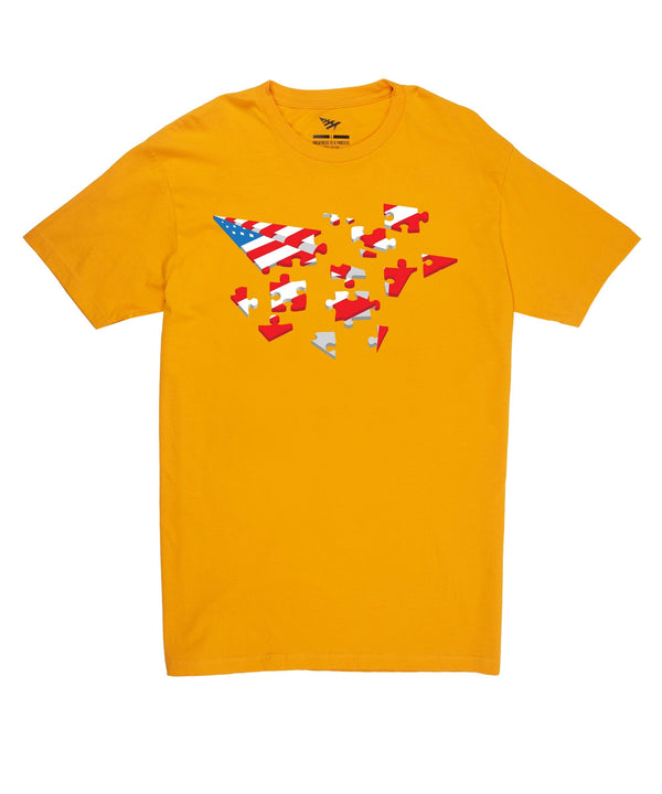 planes (Yellow/red/white crewneck t-shirts)