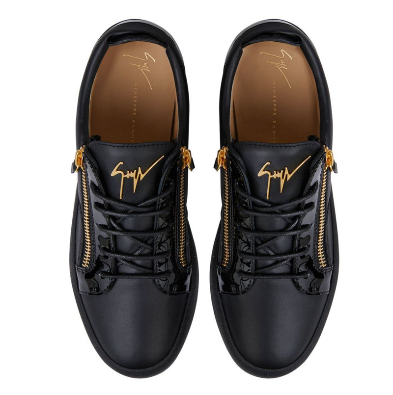Kommunikationsnetværk Juster Fremmedgøre Giuseppe Zanotti ( black/gold leather low top sneakers) – Vip Clothing  Stores