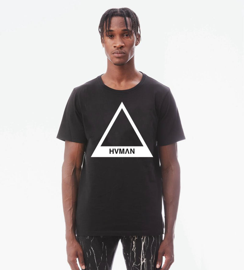 Hvman ( black triangle basic logo crewneck t-shirt)