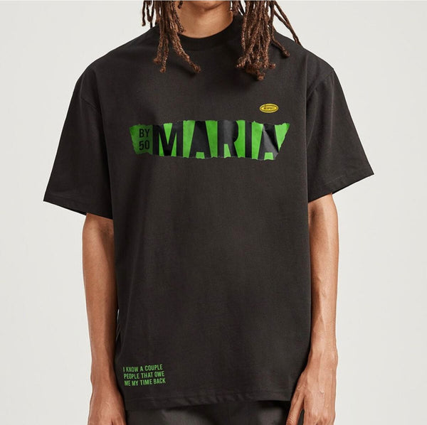 Maria By Fifty (black/green crewneck t-shirt)