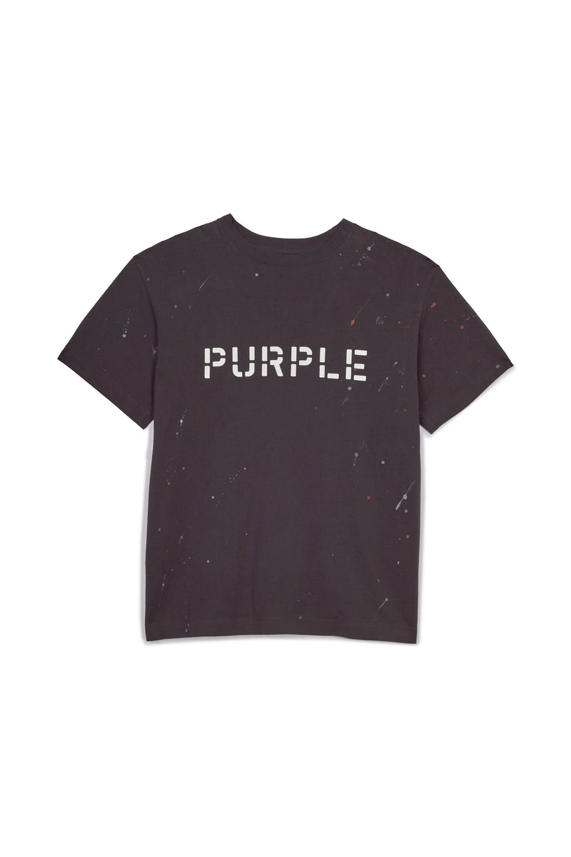 Purple brand (black Jersey stencil logo paint t-shirt)