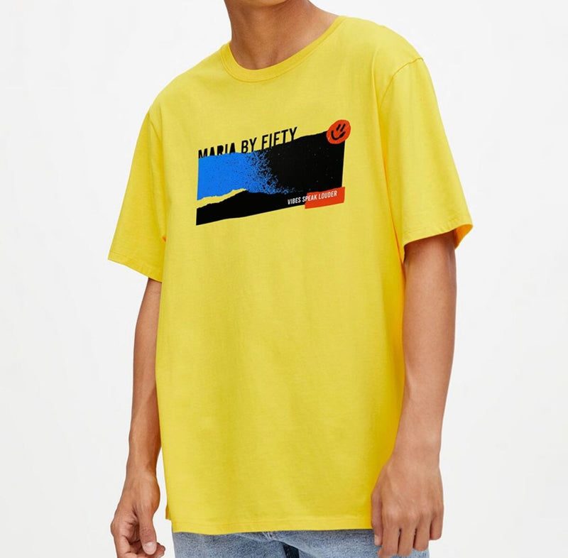 Maria By Fifty (yellow /multi crewneck t-shirt)
