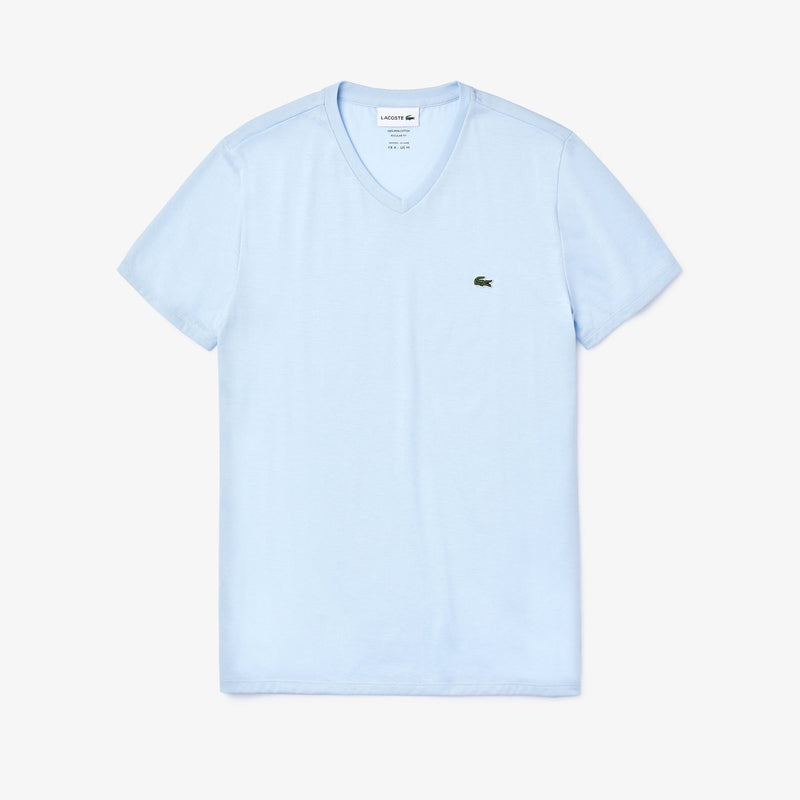 Lacoste Men's V-neck light blue Pima T-shirt – Vip Clothing