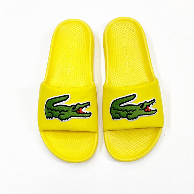 Lacoste (men’s yellow/green croc slides)