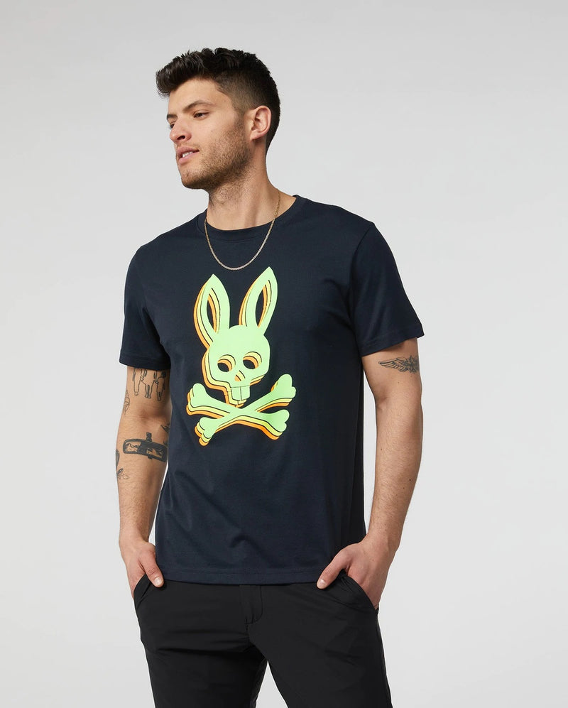 Psycho bunny (mens dark navy henton graphic t-shirt)