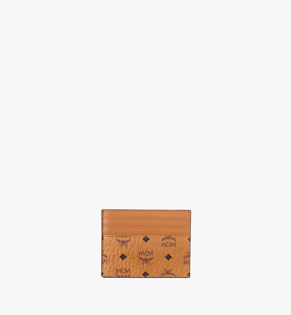 Mcm (cognac 3 pocket Card Case wallet in Visetos Original)