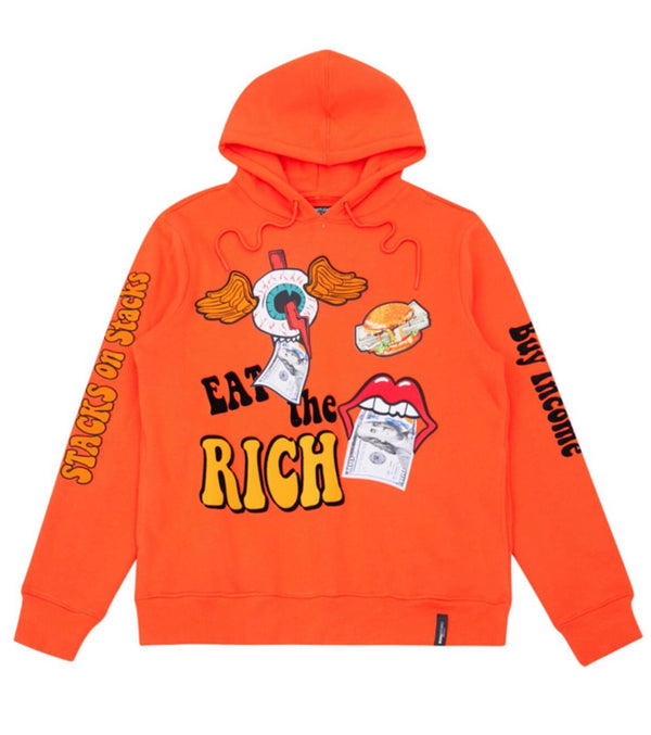 Roku studio (orange stacks fleece hoodie)