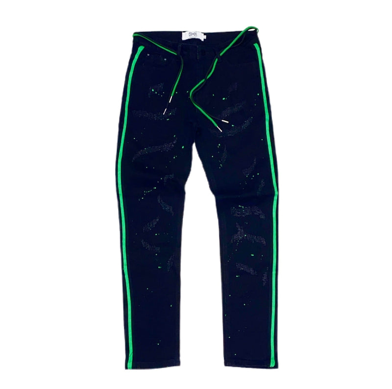 Dna premium (black/green handcraft stripe jean)
