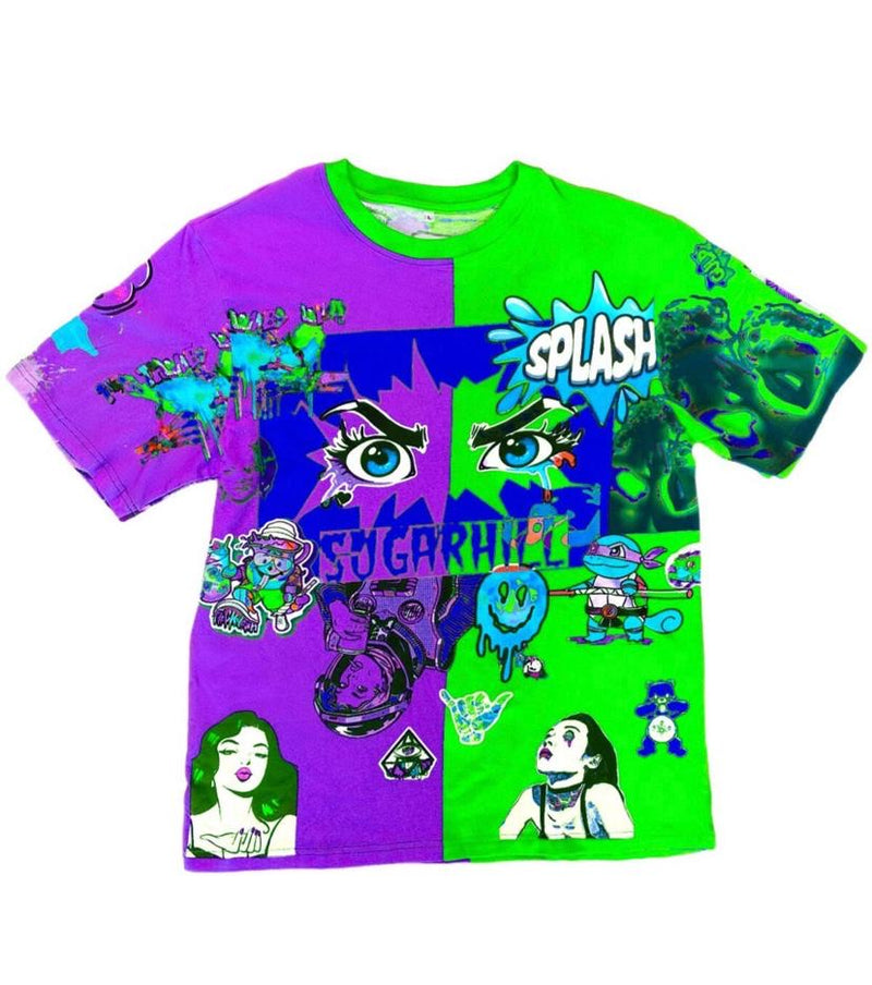 Sugar hill (purple/Green crewneck t-shirts)