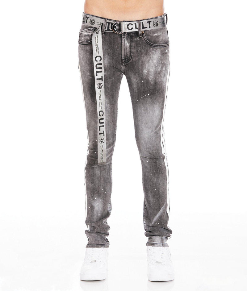 Cult of individuality (grey/white super skinny belt jean)