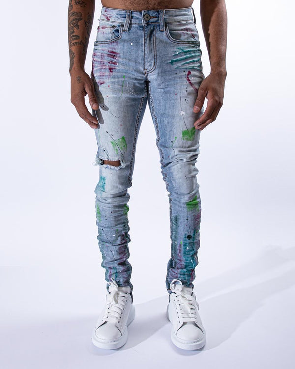 SERENEDE Blue mixed Wash Jeans)