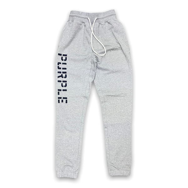 Purple brand ( French terry grey embroidered stencil jogger)