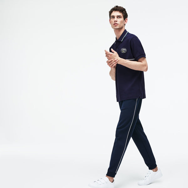LACOSTE (Men's Navy Regular Fit Striped Accents Polo)