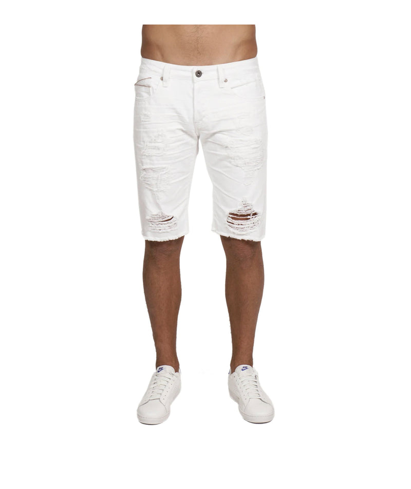Cult of individuality (white rocker stretch in 10year denim short)
