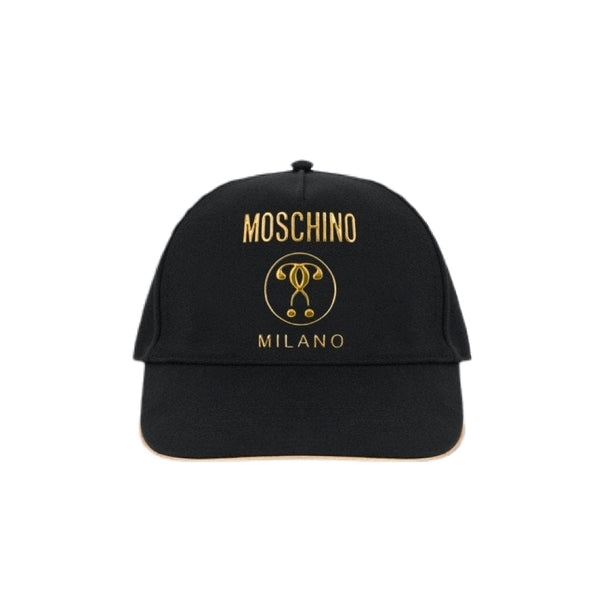 Moschino (black canvas hat double question mark)