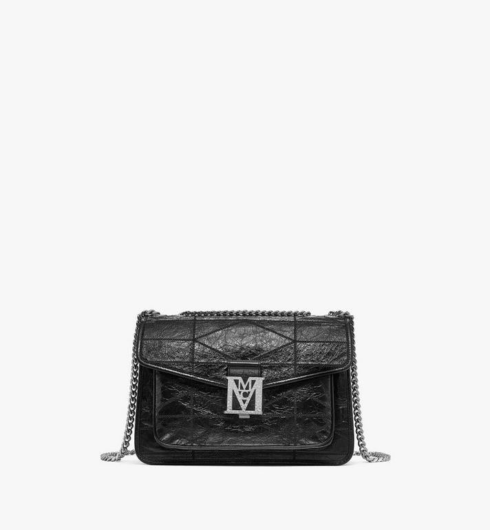 Mcm (black big Quilted Shoulder Bag in Crushed Leather)
