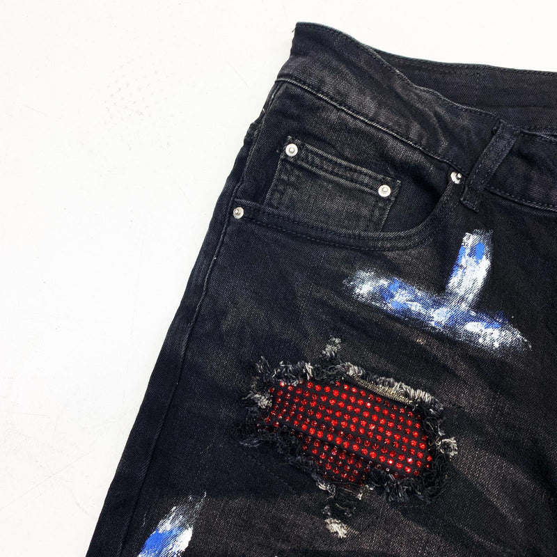 Dna premium (black/blue/red wash jeans)
