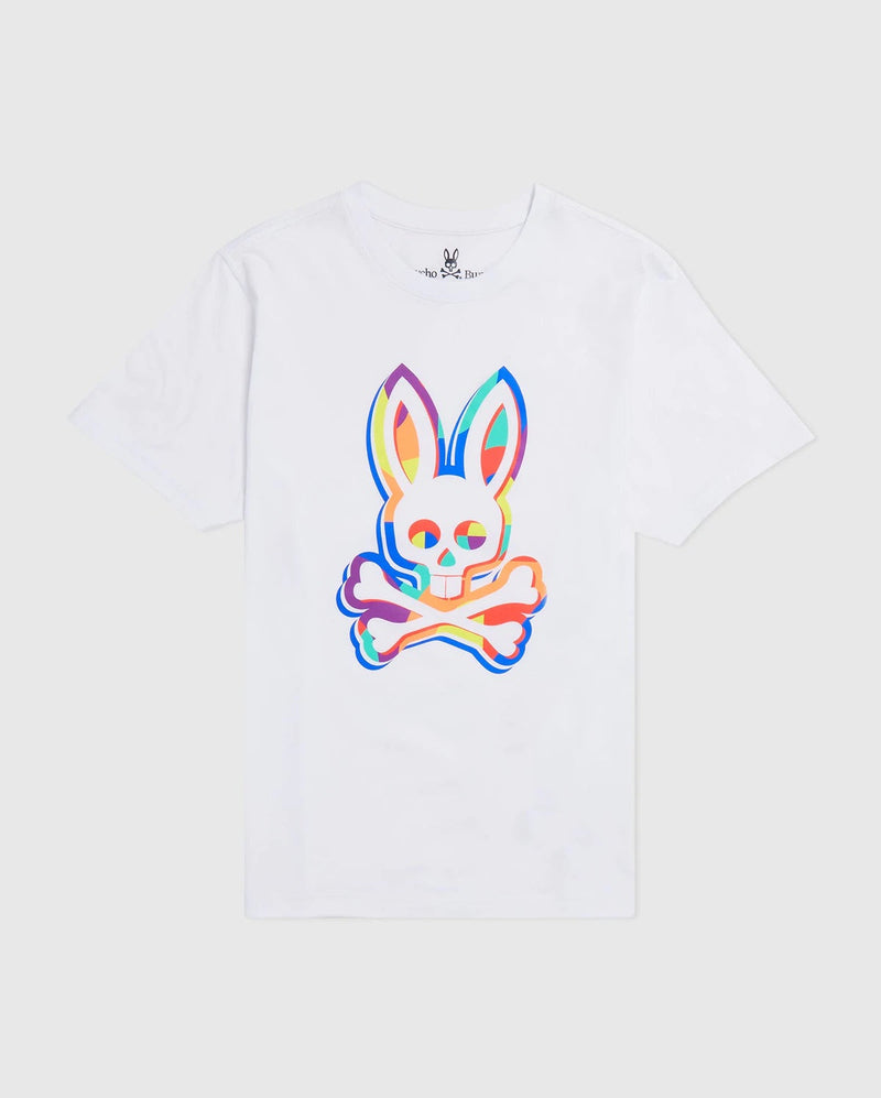 Psycho bunny (mens white bins graphic t-shirt)
