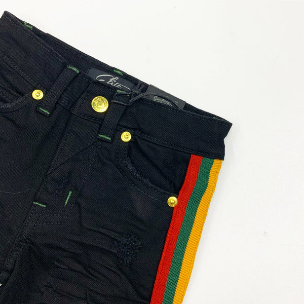 Elite denim (kids red/green/yellow stripes jeans)