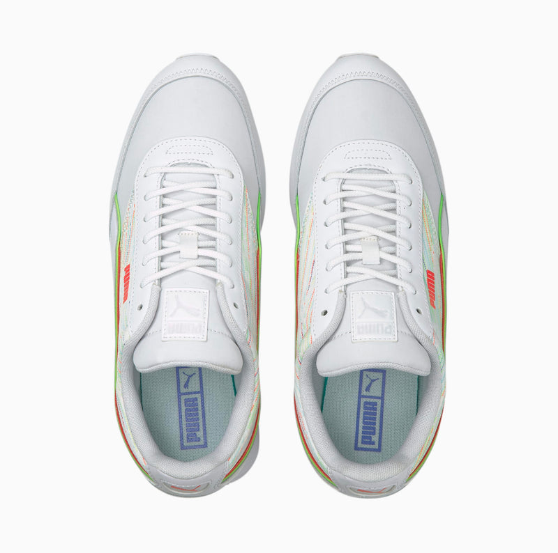 Puma (white/lime green  “future rider double spectra sneakers)