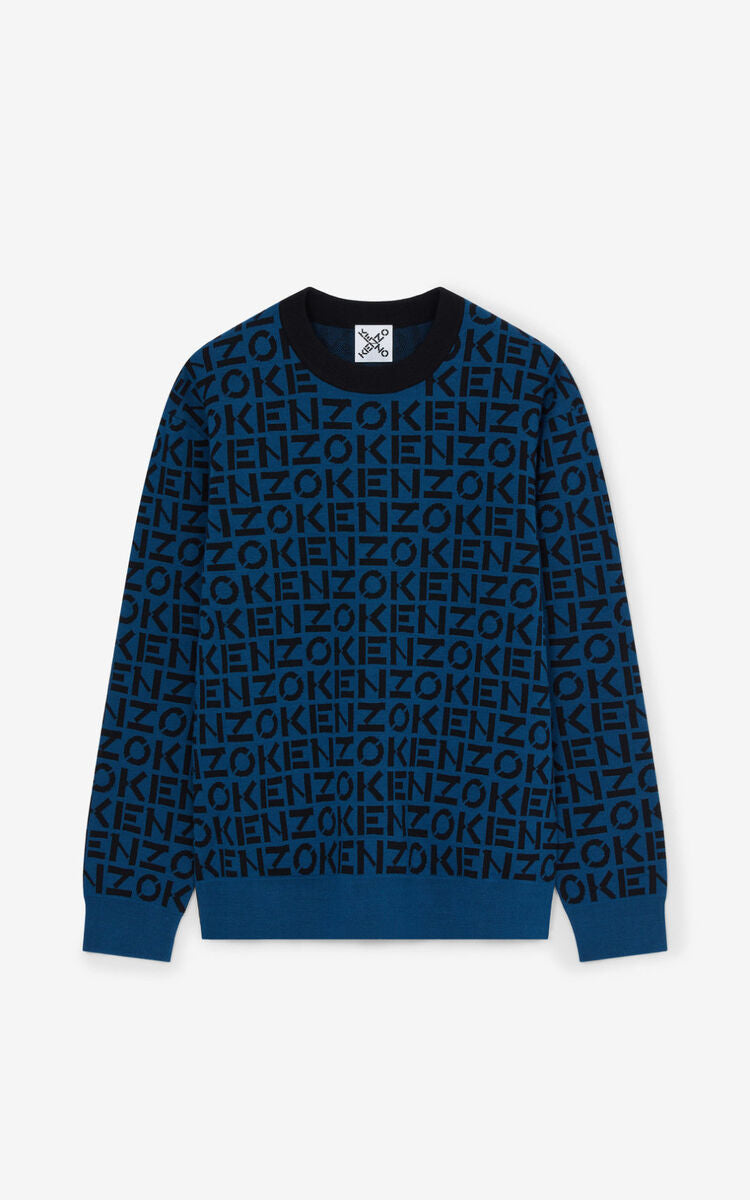 Kenzo (ink blue  monogram oversize jumper )