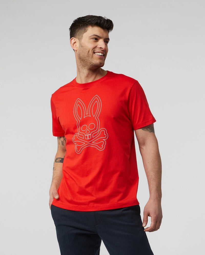 Psycho bunny (mens red spice Larkin big bunny t-shirt)